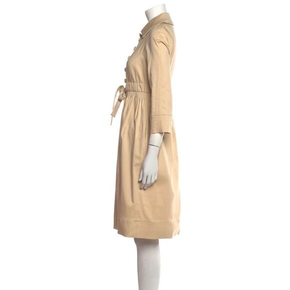 Diane Von Furstenberg Women’s Tan Tie Waist Trench Coat Size 2 - Picture 2 of 13